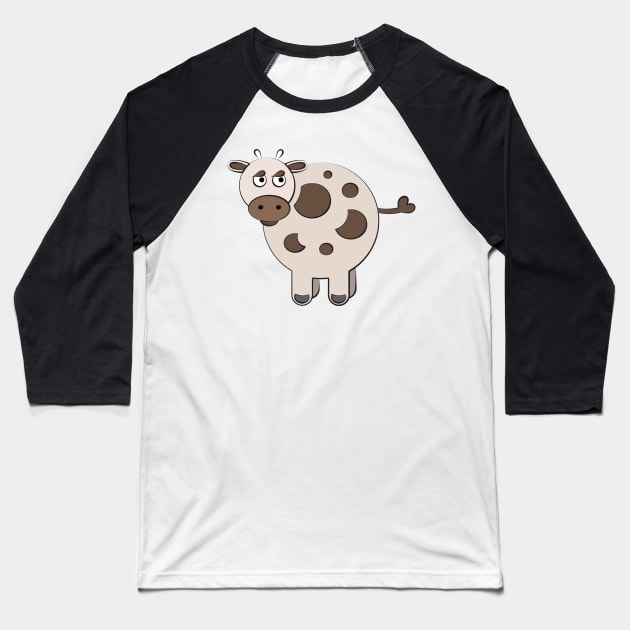 Cute Funny Cow Baseball T-Shirt by evisionarts